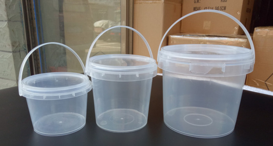 IML / 열전사 / 스크린 인쇄가 가능한 매끄러운 표면의 투명 플라스틱 버킷