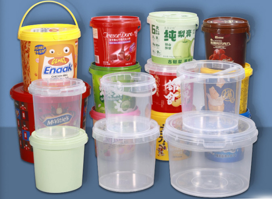 스크린 프린팅 PP / HDPE 소재로 가벼운 플라스틱 음식 버킷