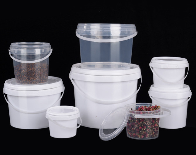 HDPE 기재 플라스틱 식품 버킷 백색 또는 타 색 0.2L-20L