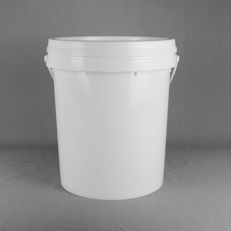 20L 스냅 온 뚜?? 스택블 플라스틱 버킷 15.5 높이 11.5 지름 커스터마이징 할 수 있는 흰색 디자인