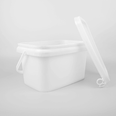 직사각형인 5L PP 공구 보관 버킷 백색 스퀘어 플라스틱 버켓