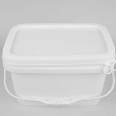 직사각형인 5L PP 공구 보관 버킷 백색 스퀘어 플라스틱 버켓