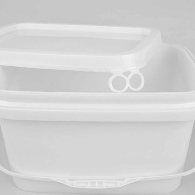 직사각형인 5L PP 공구 보관 버킷 백색 스퀘어 플라스틱 버켓