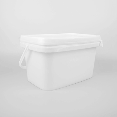 직사각형인 5L PP 공구 보관 버킷 백색 스퀘어 플라스틱 버켓